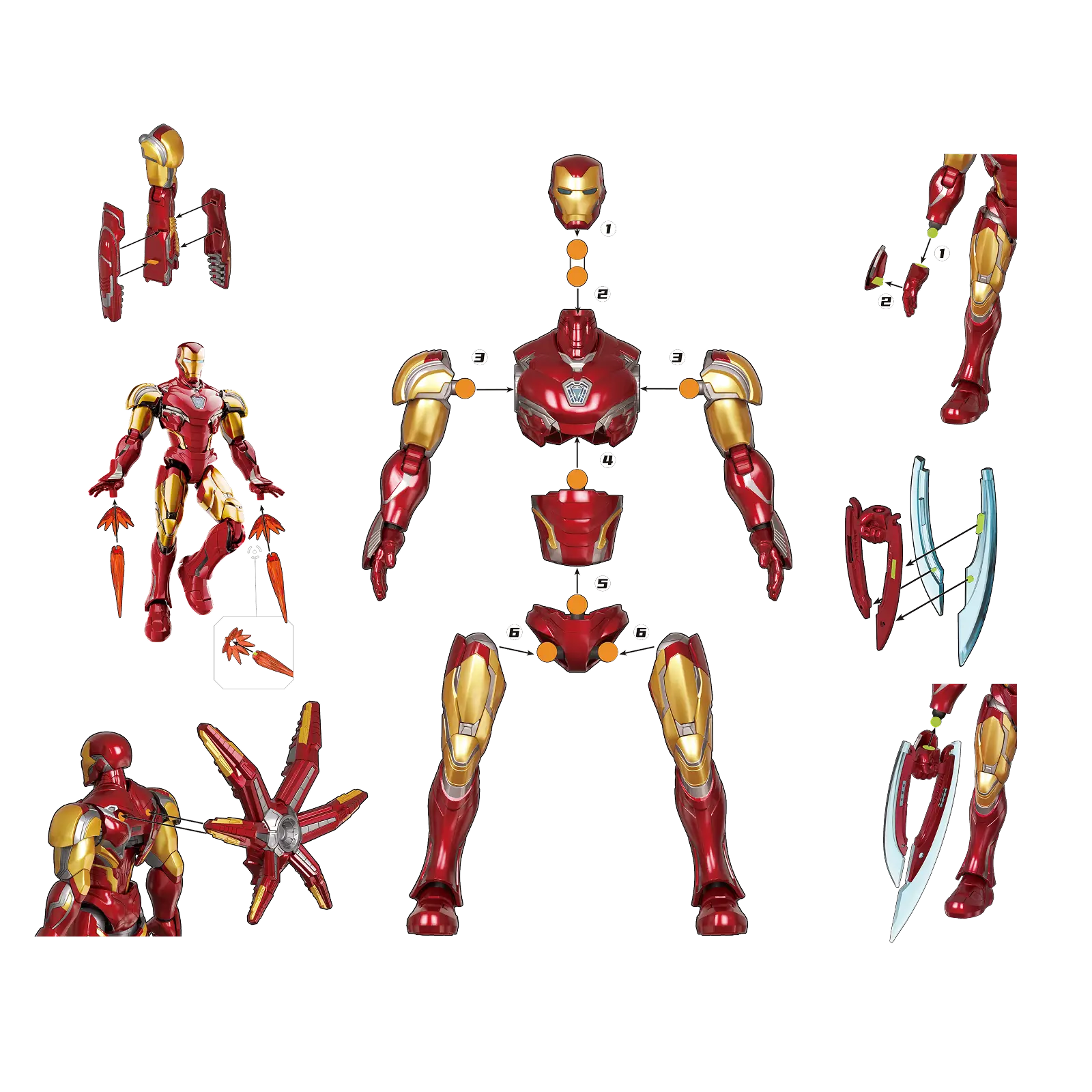 Marvel Infinity Saga Champion Class 01 Iron Man MK85 Model Kits | Blokees - Image 3