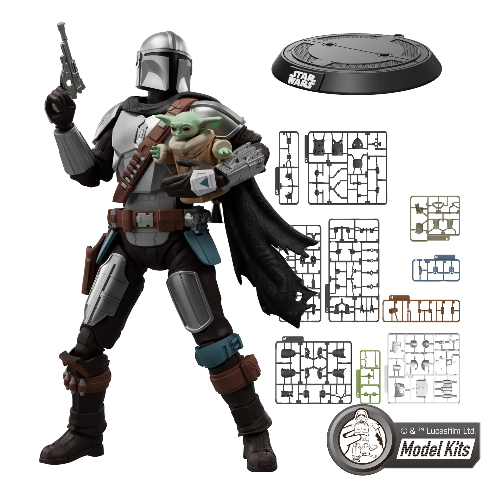 Star Wars: The Mandalorian & Grogu™ Champion Class 05 Din Djarin™ & Grogu™ Model Kits | Blokees - Image 2